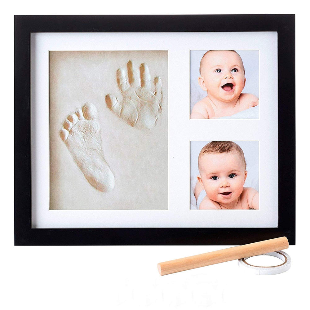 Little Hippo footprint kit shows inkless clay handprint for a safe, non-toxic keepsake.