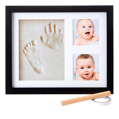 Little Hippo footprint kit shows inkless clay handprint for a safe, non-toxic keepsake.