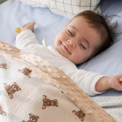 Little Jump blanket soft texture closeup shows plush baby feel