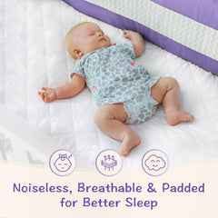 Little One's Pad breathable quilted surface supports comfortable, silent naps