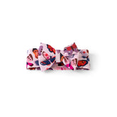 Little Sleepies Luxe Bow Headband Butterfly Kisses closeup shows buttery bamboo fabric for gentle wear.