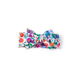 Little Sleepies Luxe Bow Headband Sweet Pea front view highlights buttery softness for baby styling.