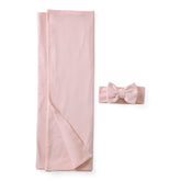 Little Sleepies swaddle Prima Pink ribbed fabric, buttery-soft 44x44 inch square for newborn comfort
