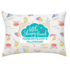 Little Sleepy Head toddler pillow 13x18 on bed with ergonomic support preview.