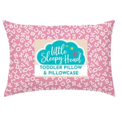 Little Sleepy Head toddler pillow side view showing compact size and neck support for naps