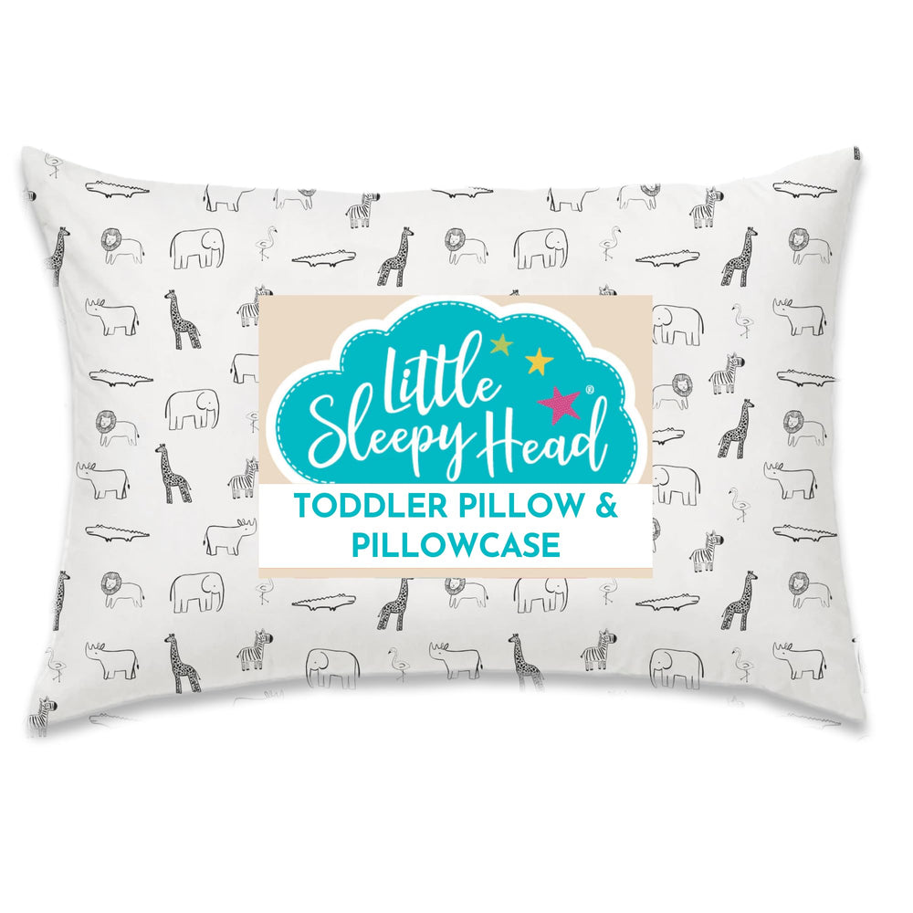 Little Sleepy Head toddler pillow 13x18 with case, ideal for quick naps and travel comfort.