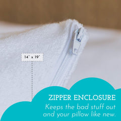 Little Sleepy Head pillow protectors 2-pack back view highlighting durable zipper.