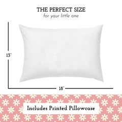 Little Sleepy Head toddler pillow close-up shows breathable cotton shell for comfortable sleep