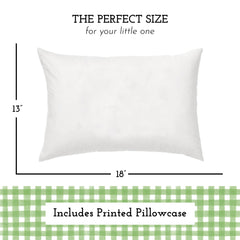 Little Sleepy Head pillowcase in gingham green with easy-envelope closure