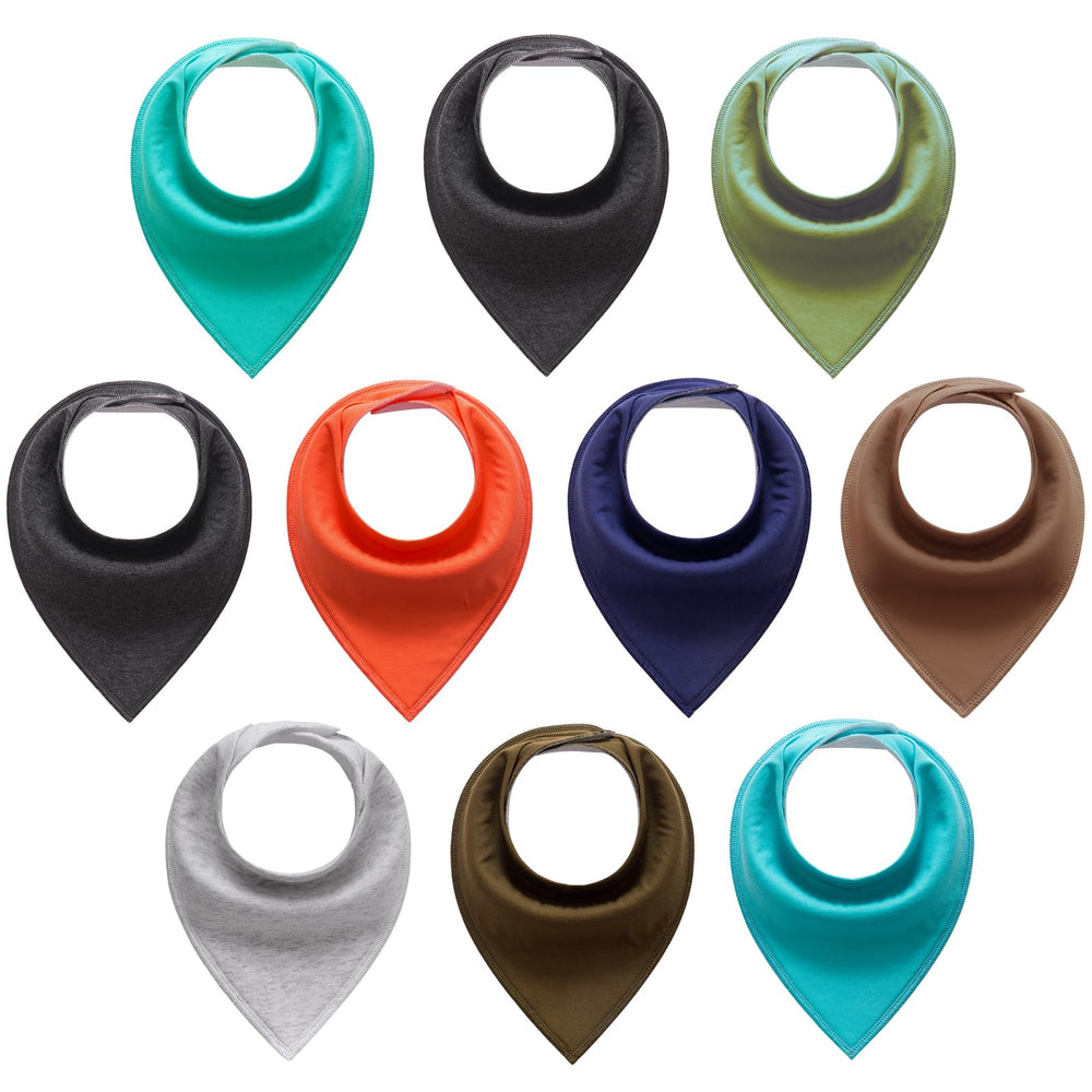 Little Tots bandana bib absorbent front cotton keeps baby dry during drool and meals.