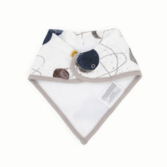 Little Unicorn bandana bib fleece backing keeps clothing dry during teething.
