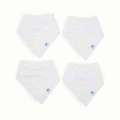 Little Unicorn bandana bibs in white front view showing absorbent cotton.