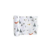 Little Unicorn Forest Friends swaddle close-up showing breathable muslin fabric
