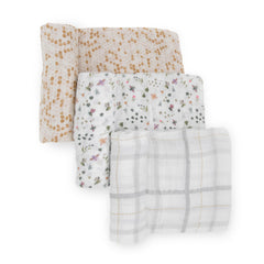Little Unicorn Garden Bees swaddle blanket β cozy, breathable swaddle for soothing newborn snuggles.