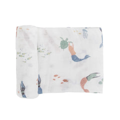 Little Unicorn Mermaids Swaddle Soft-Texture highlights breathable cotton for gentle baby comfort.