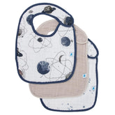 Little Unicorn Premium Classic Bib 3-Pack forest animals pattern keeps meals mess-contained