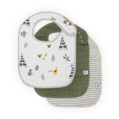 Little Unicorn Premium Classic Bib Forest Friends 1—soft, absorbent bib for drool and spills.