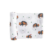 Little Unicorn premium cotton swaddle blanket close-up breathable fabric for swaddling.