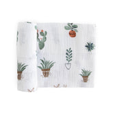Little Unicorn premium cotton swaddle blanket close-up of soft muslin texture for gentle skin.