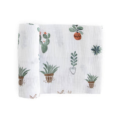 Little Unicorn premium cotton swaddle blanket close-up of soft muslin texture for gentle skin.