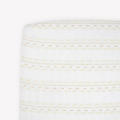 Little Unicorn Premium Crib Sheet fabric texture close-up, showing soft, breathable muslin.