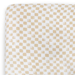 Little Unicorn Premium Crib Sheet closeup of soft muslin fabric for breathable baby comfort.