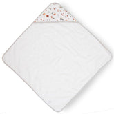 Little Unicorn premium infant hooded towel mushrooms front view with plush terry for quick post-bath drying