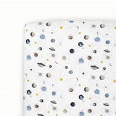 Little Unicorn Premium Stretch Knit Crib Sheet with planets pattern offers soft, safe bedtime comfort.