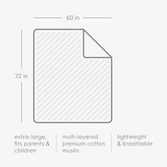 Little Unicorn Premium Quilted Throw Planetary 4-layer muslin texture highlights breathable comfort