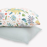 Little Unicorn standard pillowcase with envelope closure for secure pillow fit.