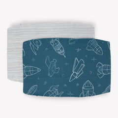 Little Unicorn envelope-closure pillowcase securing the pillow overnight.