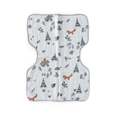 Little Unicorn Ultra-Absorbent Burp Cloth Forest Friends, folded neatly for spill protection.
