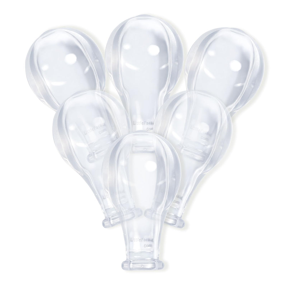 LittleForBig adult size 8 transparent nipples six-pack for easy replacements