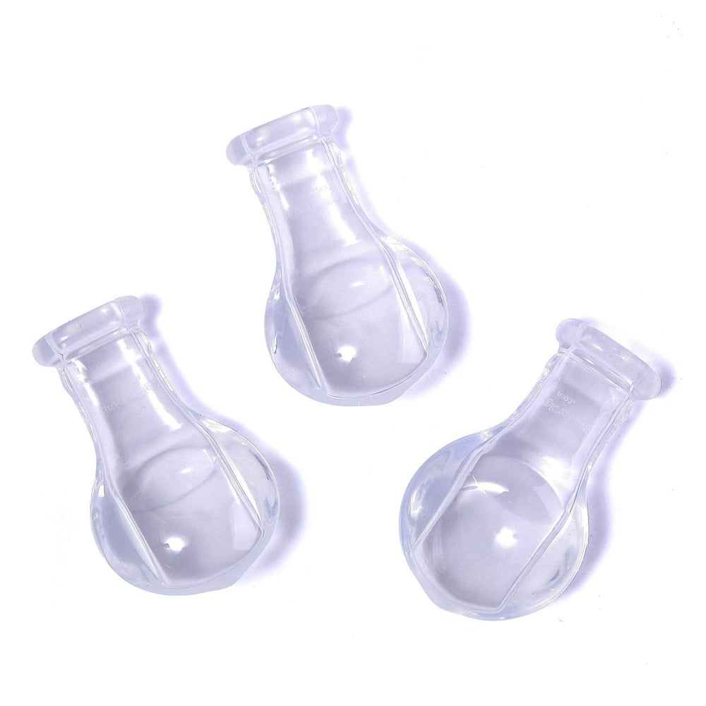 Littleforbig adult-sized pacifier nipple value pack front view shows three clear silicone tips for sensory comfort.