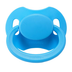 LittleForBig Bigshield Gen-II adult pacifier blue nipple close-up highlighting the natural-feel silicone teat.