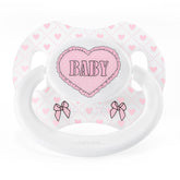 Littleforbig Bigshield Gen-II adult pacifier closeup showing Blushing Baby print for stylish comfort