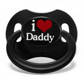 LittleForBig Bigshield Gen-II pacifier with I Love Daddy pattern in black for everyday comfort.
