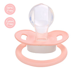 Bigshield Gen-II pacifier nipple close-up reveals clear silicone nipple.