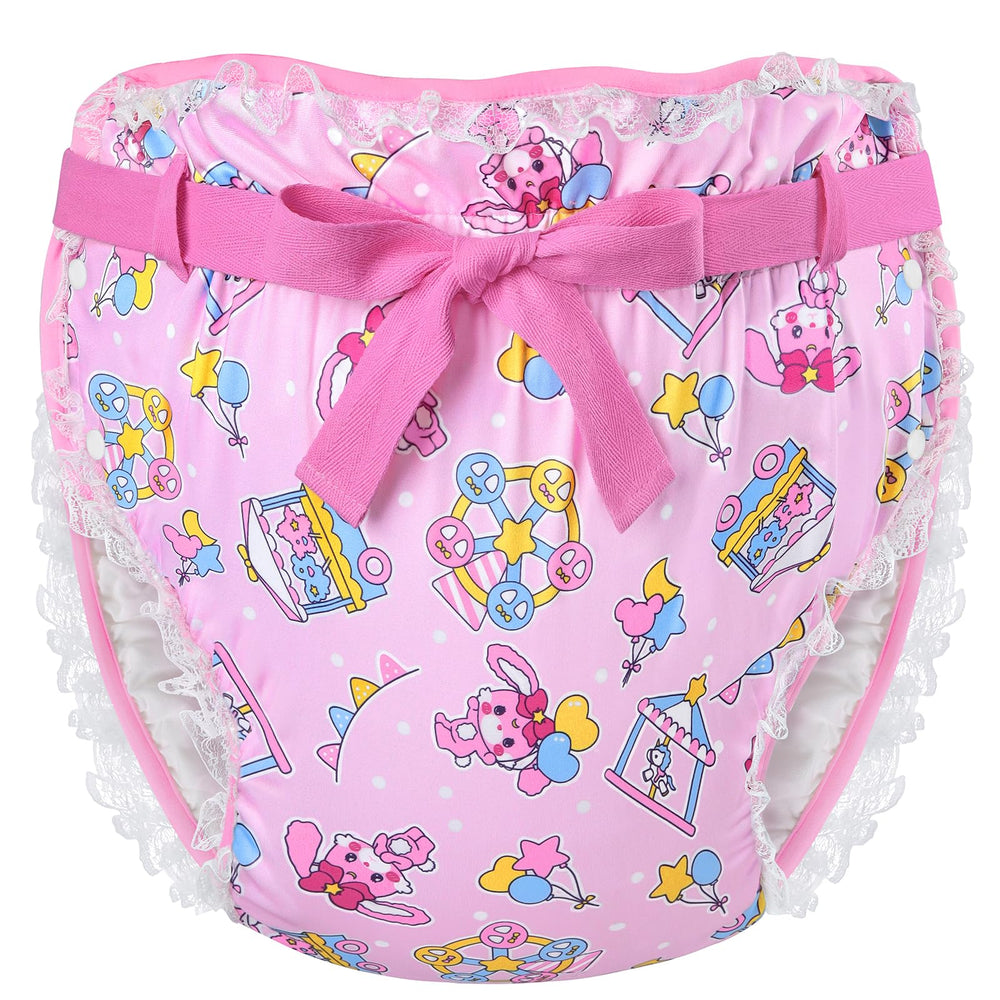 Littleforbig Silky Adult Ribbon Omutsu wrap with Usagi pattern offers adjustable fit.