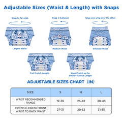 Littleforbig Little Blue M wrap snap-adjustment detail enabling snug fit for varied body shapes.