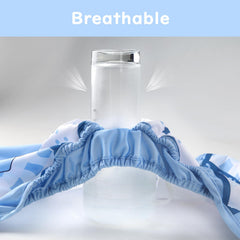 Littleforbig Little Blue M wrap fabric close-up showing soft, breathable polyester and TPU for skin comfort.