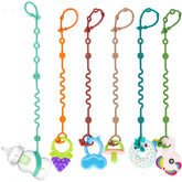 LittleHugs Toy Straps on a stroller clip keep toys secure during walks