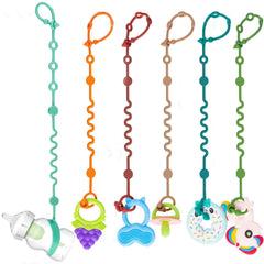 LittleHugs Toy Straps on a stroller clip keep toys secure during walks