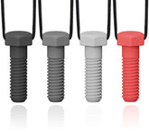 LittleLamb chew necklaces screw-shaped black design for sensory relief during daily routines.