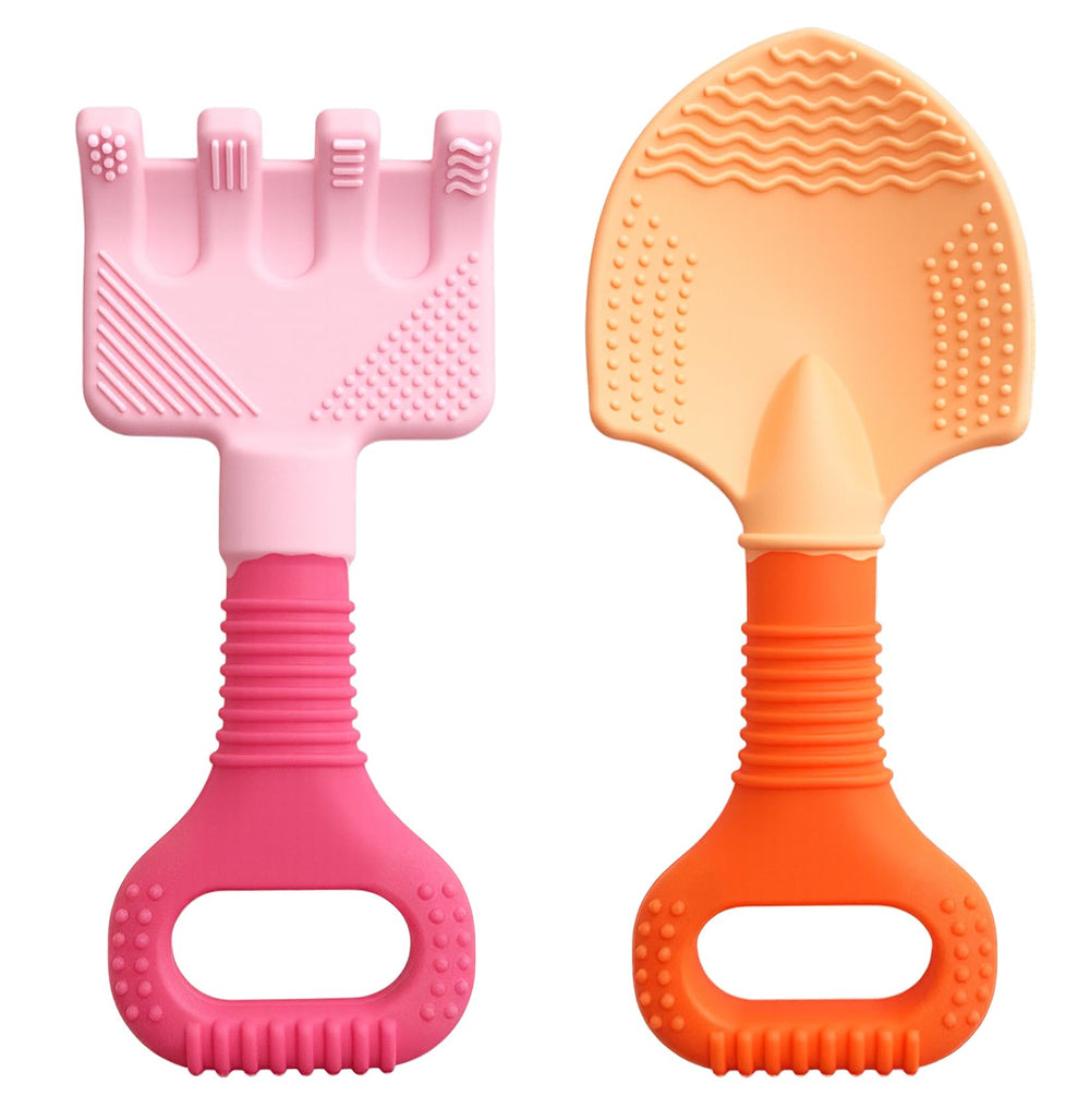 LittleLamb gardening teether shovel image: engaging tool design supports early sensory play and teething relief.