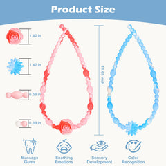 LittleLamb teething necklace textured-surface provides gum massage for toddlers.