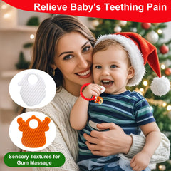 LittleLamb teething ring with soft textures for comforting sensory play