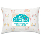 Little Sleepy Head toddler pillow 13x18 rainbow design supports comfortable neck alignment for kids.