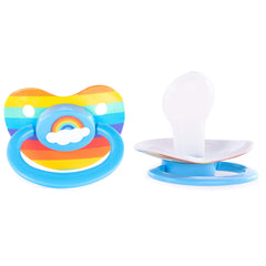 Littletude Rainbow Pacifier extra-large shield emphasizes secure fit for nighttime use.
