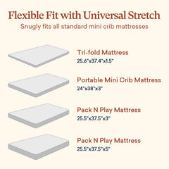Littogoose Graco Pack and Play sheets on a mattress showing snug 360-degree fit.